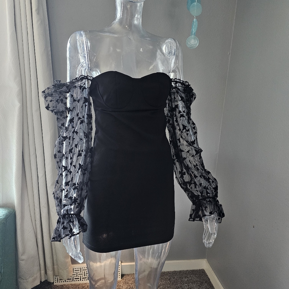 Butterfly Sleeve Bodycon Dress